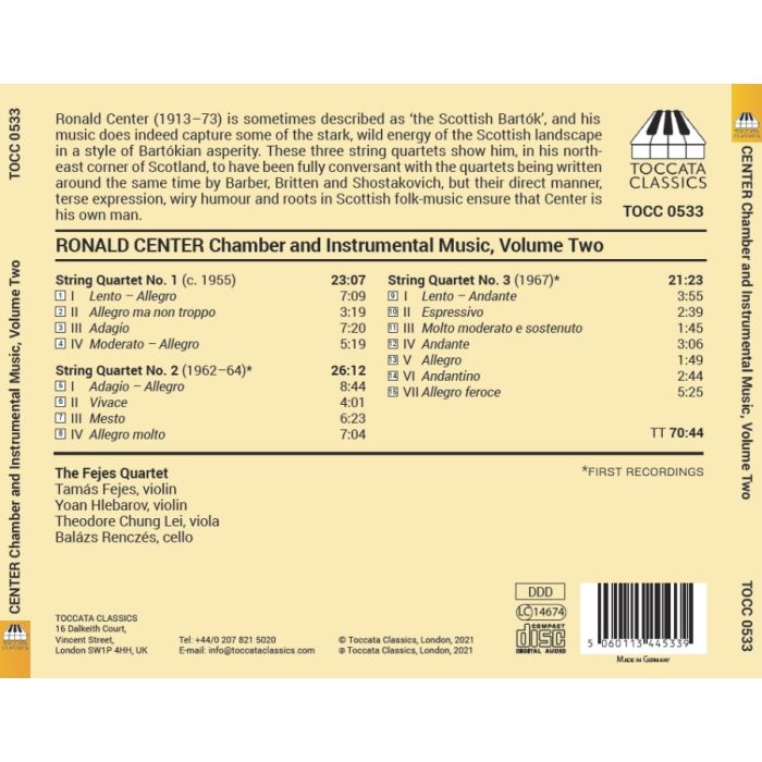 Center: Chamber and Instrumental Music Vol. 2 - String Quartets Nos. 1–3 - slide-1