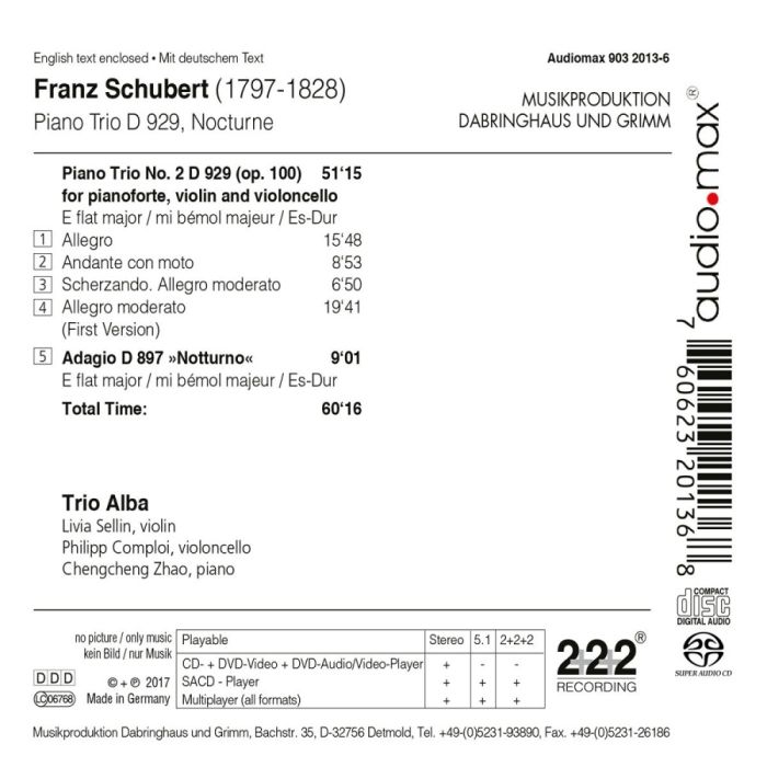 Schubert: Trio No. 2 E flat major; Notturno - slide-1