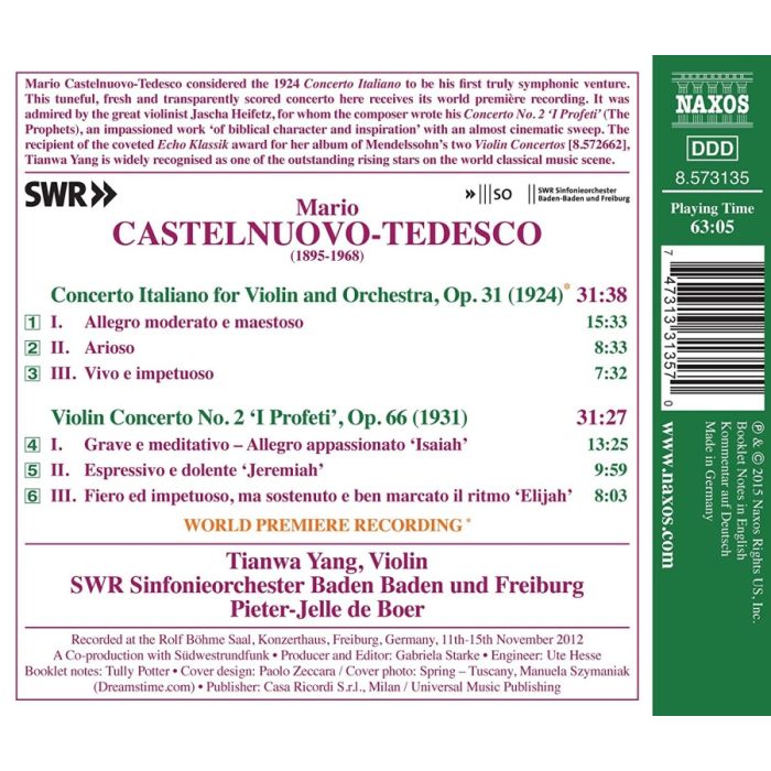 Castelnuovo-Tedesco: Violin Concerto No. 2 ‘The Prophets’; Concerto Italiano - slide-1