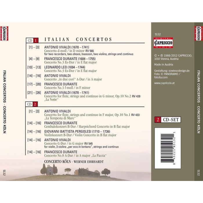 Italian Concertos - Antonio Vivaldi, Francesco Durante, Giovanni Battista Pergolesi, Leonardo Leo - slide-1