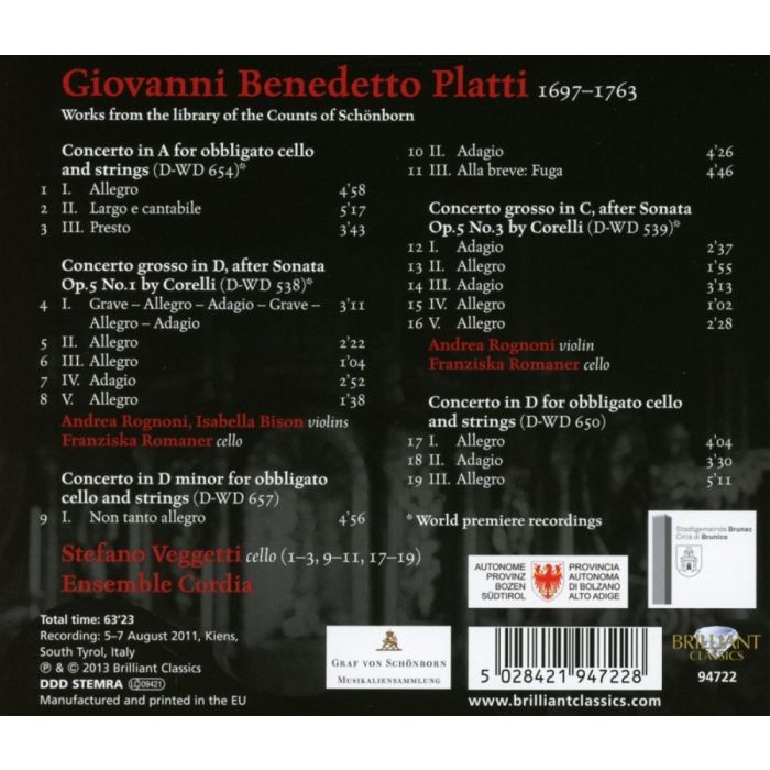 Platti: Cello Concertos - slide-1