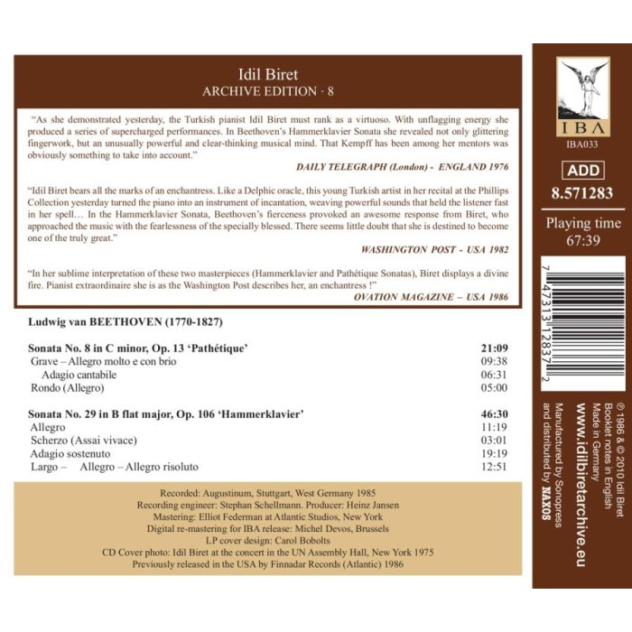 BEETHOVEN: Piano Sonatas Nos. 8 and 29 (Biret Archive Edition, Vol. 8) - slide-1