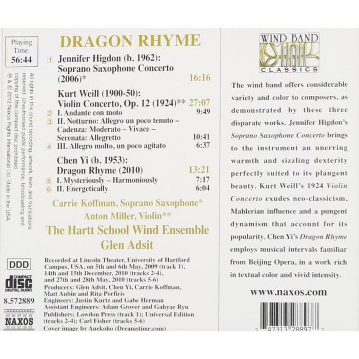 Higdon,/Weill/Chen Yi : Dragon Rhyme - (Wind Band Classics) - slide-1