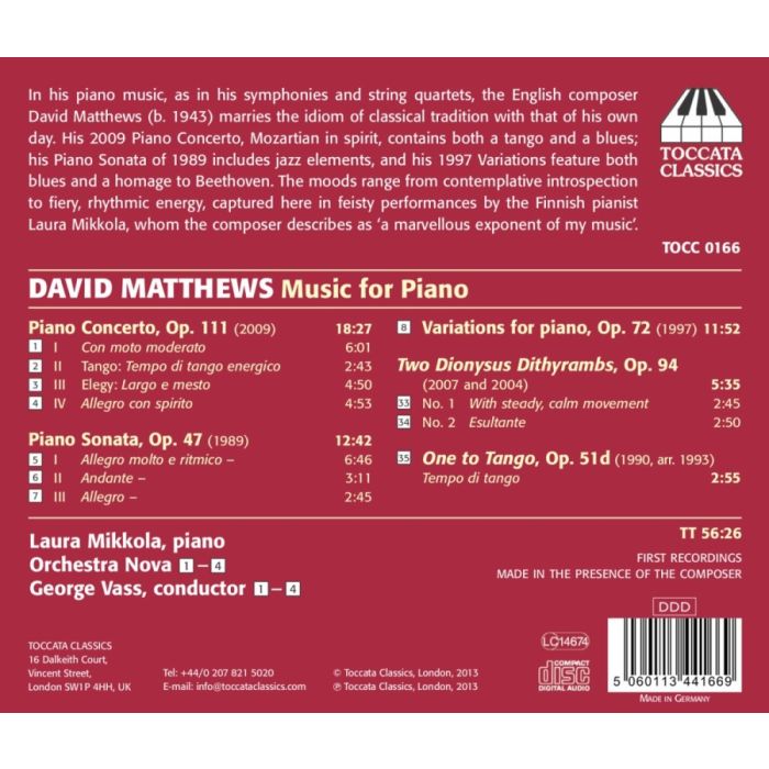 Matthews: Piano Concerto, Piano Sonata, Variations for Piano, ... - slide-1