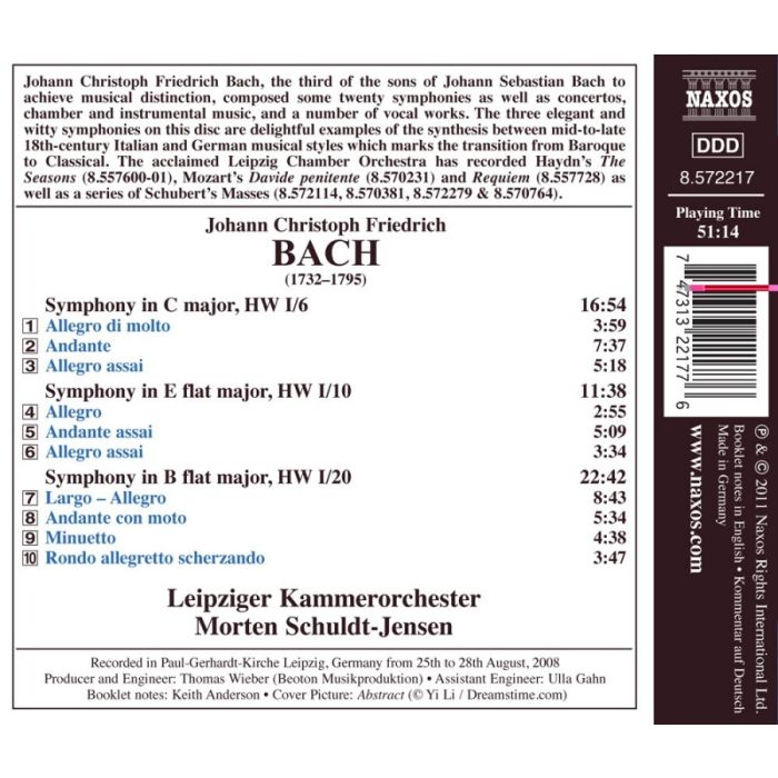 Bach, J.C.F.: Symphonies Nos. 6, 10 & 20 - slide-1