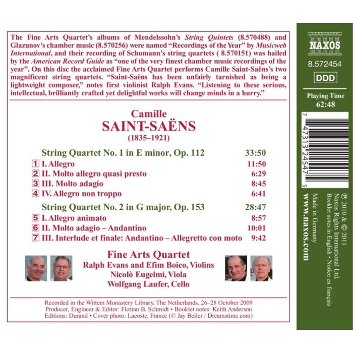 SAENS-SAENS: String Quartets Nos. 1 & 2 - slide-1