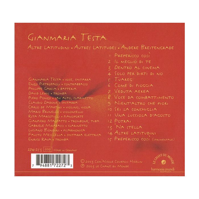 Gianmaria Testa ‎– Altre Latitudini - slide-1