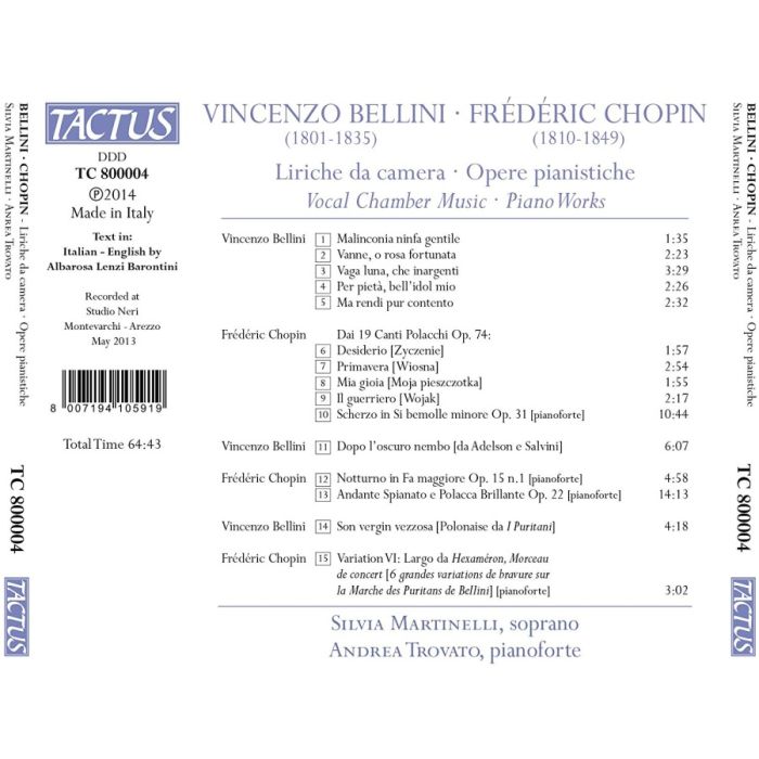 Bellini & Chopin: Liriche da camera; Opere pianistiche - slide-1