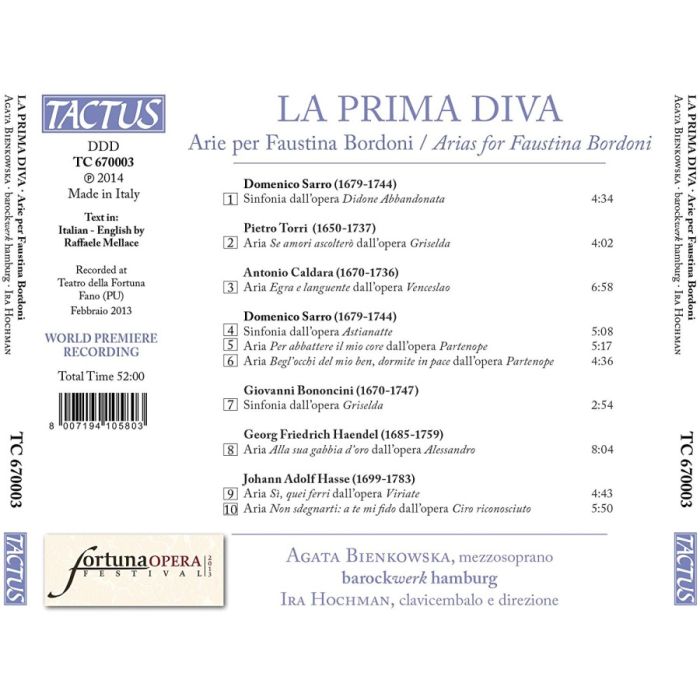 La Prima Diva: Arias for Faustina Bordoni - slide-1