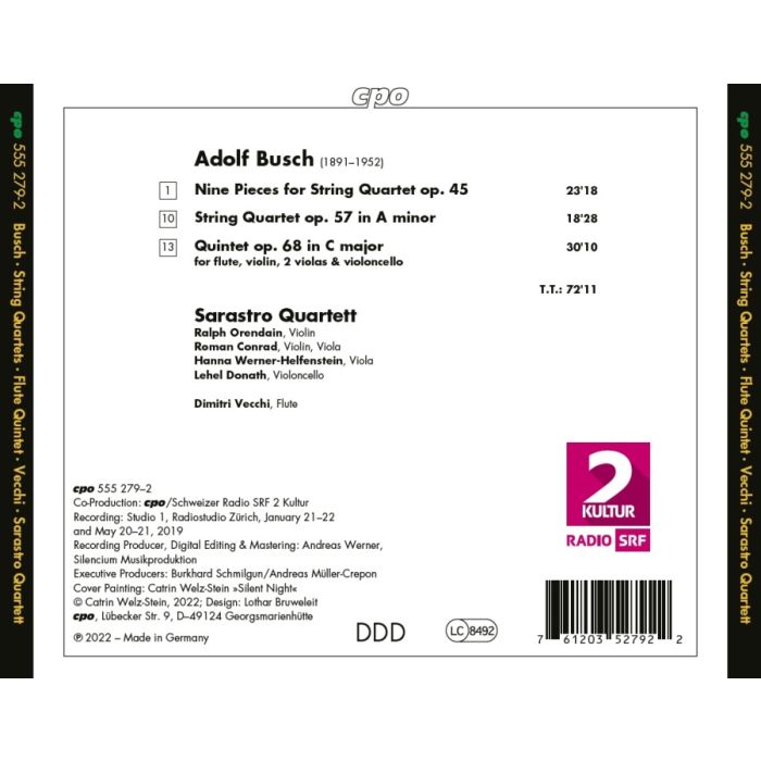 Busch: String Quartet; Flute Quintet; Pieces for String Quartet - slide-1