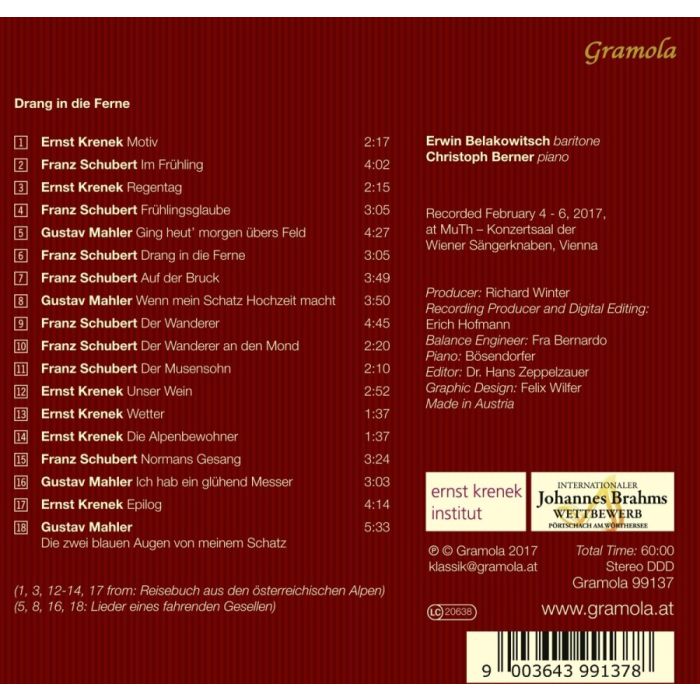 Drang in die Ferne - Schubert; Mahler; Krenek - slide-1