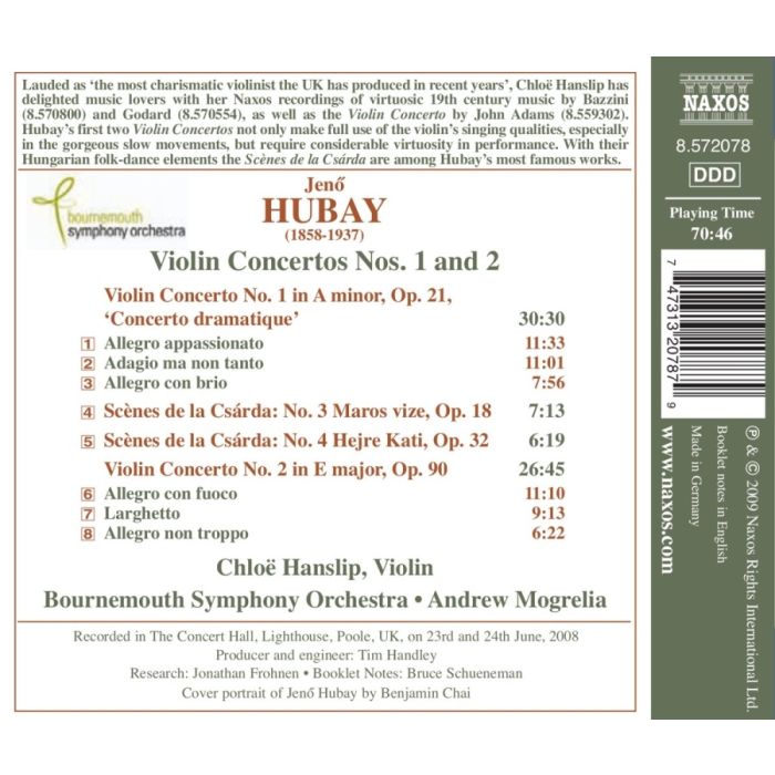 Hubay: Violin Concertos Nos. 1 & 2, Scènes de la Csárda - slide-1