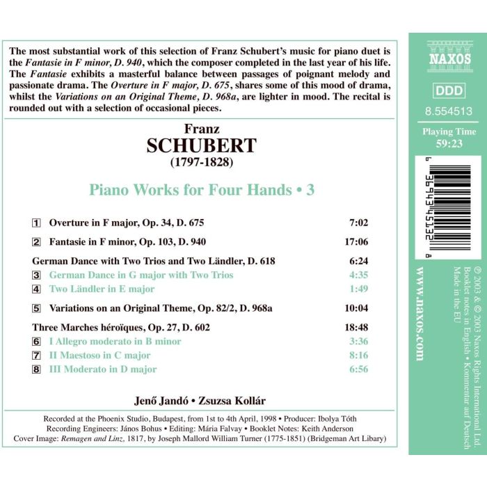 SCHUBERT F.: Piano Works for four Hands - slide-1