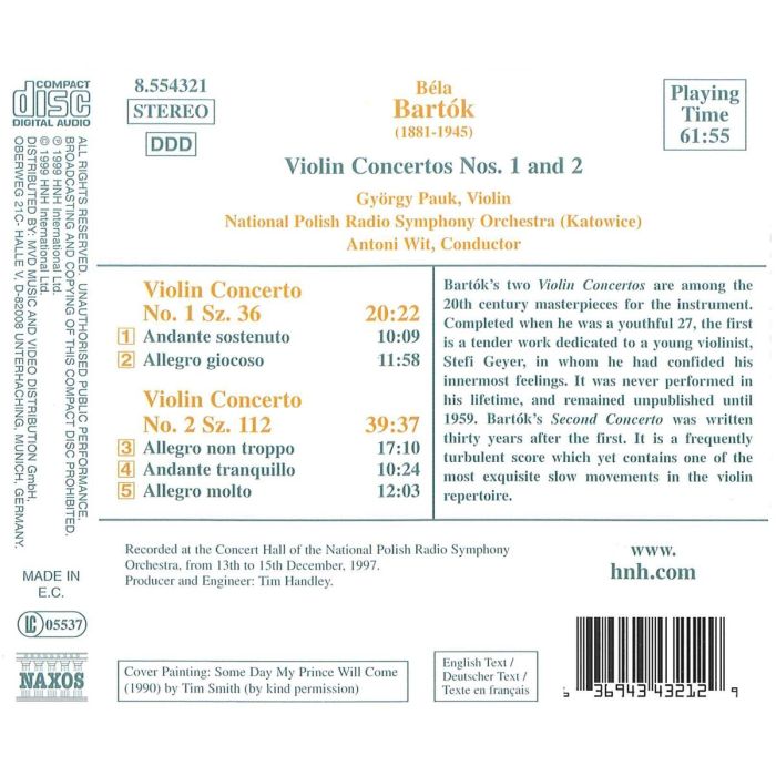 BARTOK: Violin Concerto 1 and 2 - slide-1