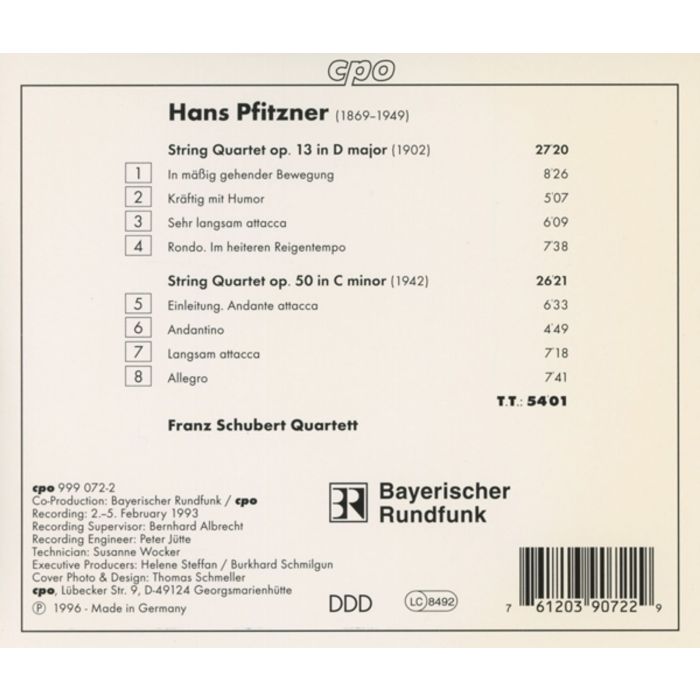 PFITZNER: String quartets op. 13 & 50 - slide-1