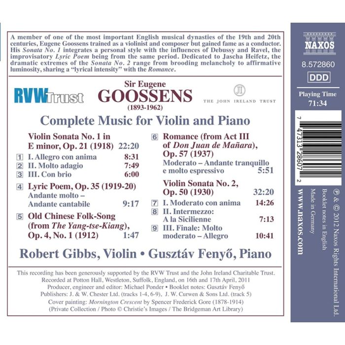Goossens: Complete Music for Violin and Piano - slide-1