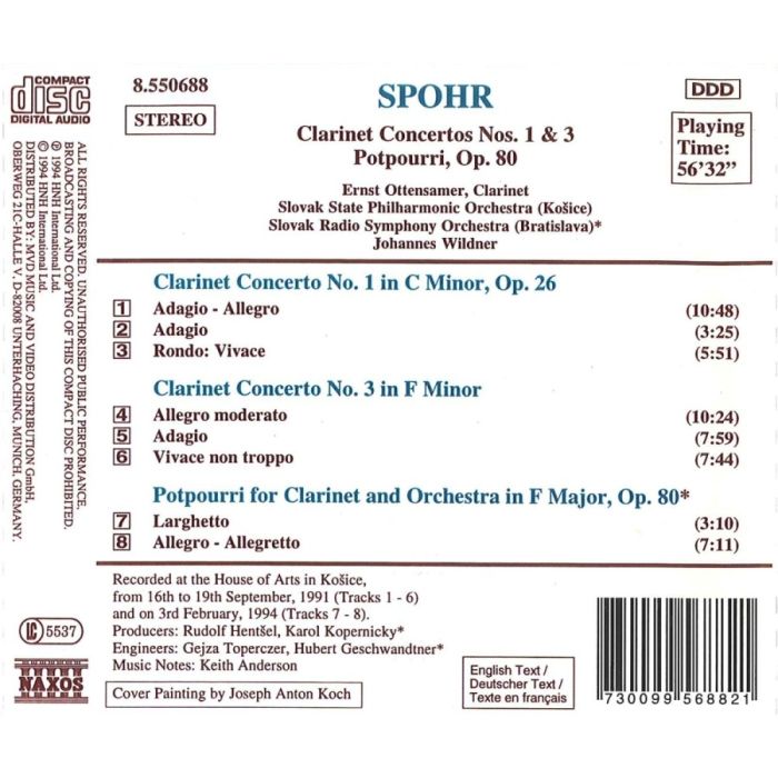 Spohr: Clarinet Concertos Nos. 1 and 3, Potpourri, Op. 80 - slide-1