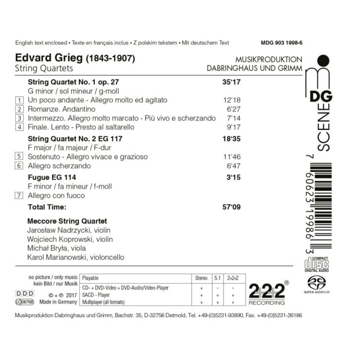 Grieg: String Quartets No. 1 & 2; Fugue - slide-1