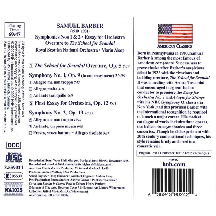 BARBER: Symphonies nos. 1 & 2 - slide-1