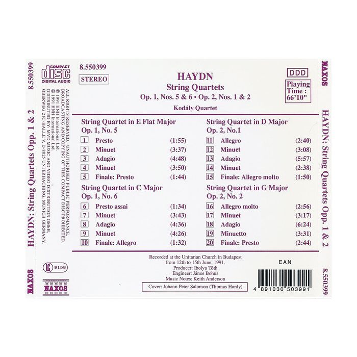 Haydn: String Quartets 1 & 2 - slide-1