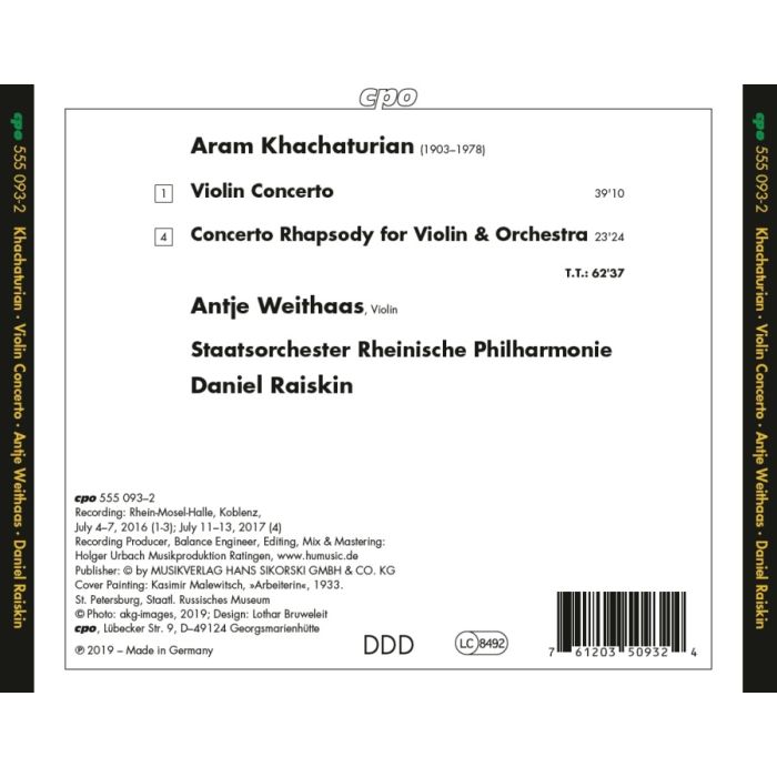 Khachaturian: Violin Concerto; Concerto Rhapsody - slide-1
