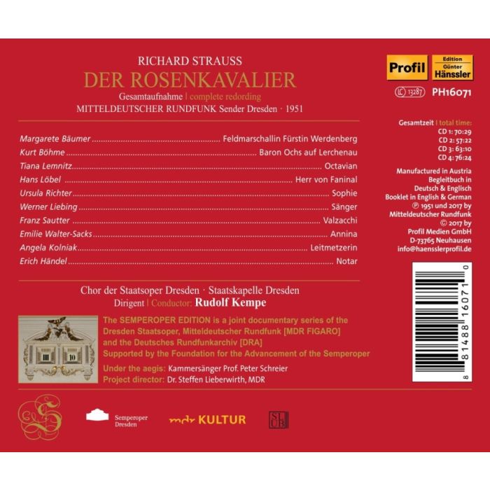 Strauss: Der Rosenkavalier; recording 1951 - slide-1