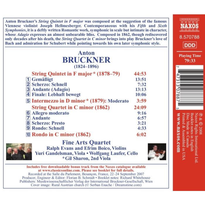 Bruckner :: String Quintet in F major, String Quartet in C minor - slide-1