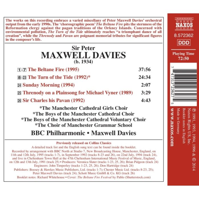 MAXWELL DAVIES: The Beltane Fire, The Turn of the Tide  Sir Charles his Pavan - slide-1