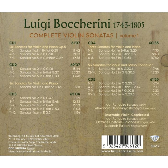 Boccherini: Complete Violin Sonatas, Vol. 1 - slide-1