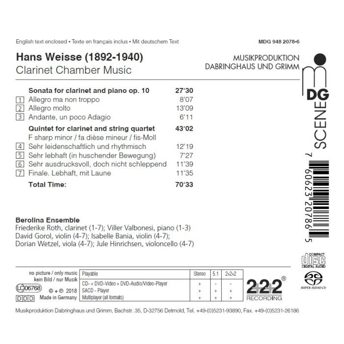 Weisse: Clarinet Chamber Music - slide-1