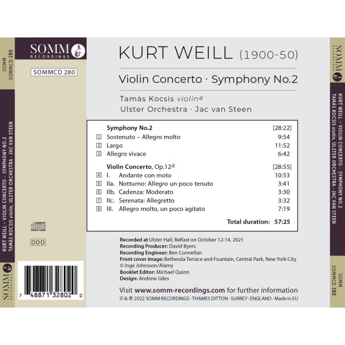 Weill: Violin Concerto; Symphony No. 2 - slide-1