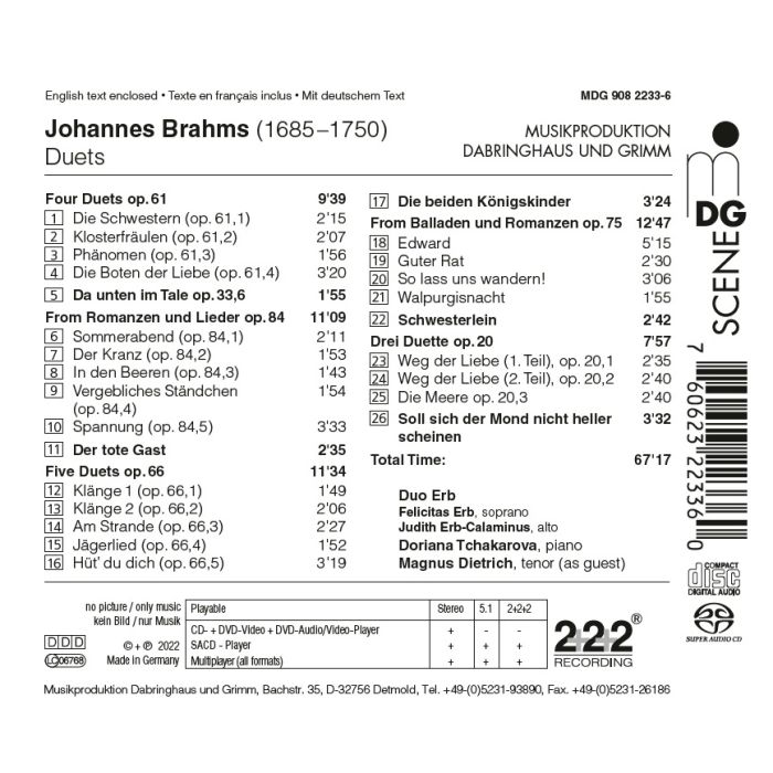 Brahms: Duets and Romances - slide-1