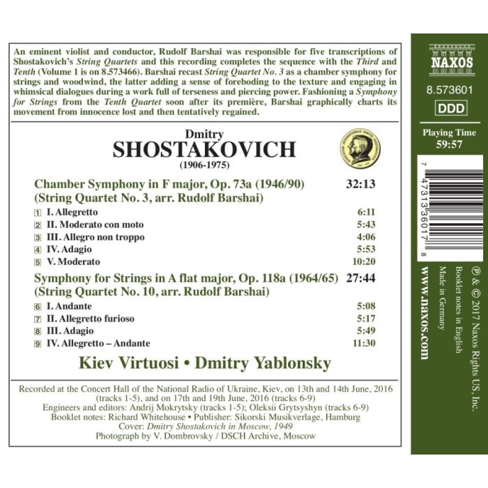 Shostakovich: Chamber Symphony; Symphony for Strings - slide-1