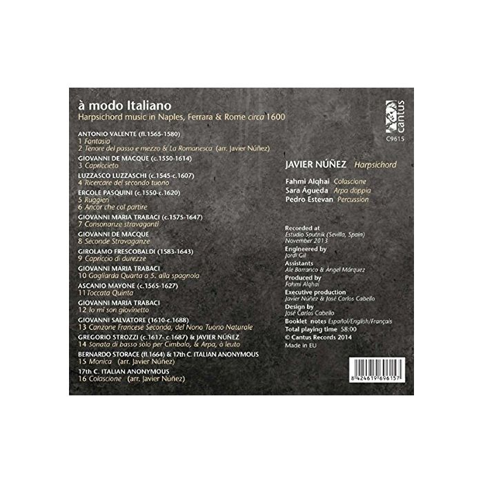 À modo italiano - Valente; Macque; Luzzaschi; Trabaci; Frescobaldi; Mayon; Salvatore; Strozzi; Storace - slide-1