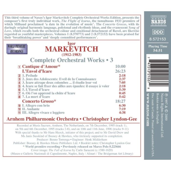 Markievich Igor: Complete Orchestral Works Vol. 3 - slide-1