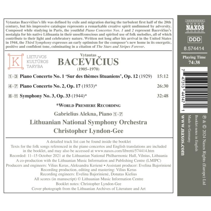 Bacevicius: Orchestral Works Vol. 2 - slide-1