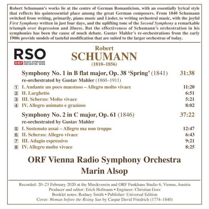Schumann: Symphonies Nos. 1 & 2 (re-orchestrated by Mahler) - slide-1