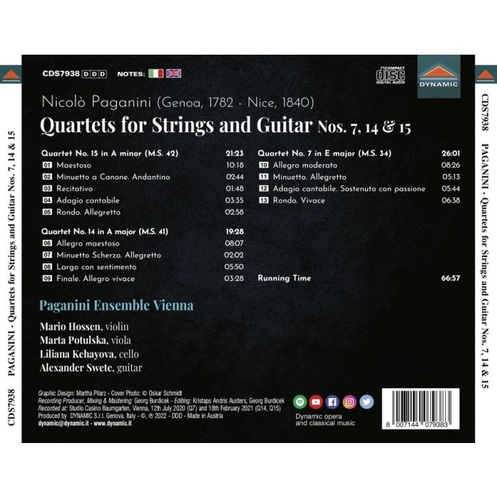 Paganini: Quartets for Strings and Guitar Nos. 7, 14 & 15 - slide-1