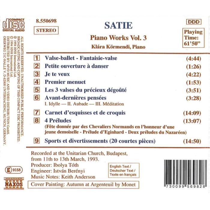 Satie: Piano Works Vol. 3 - slide-1