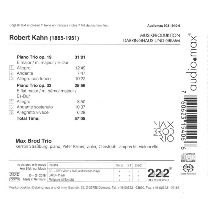 Kahn: Piano Trios op. 19 and 33 - slide-1
