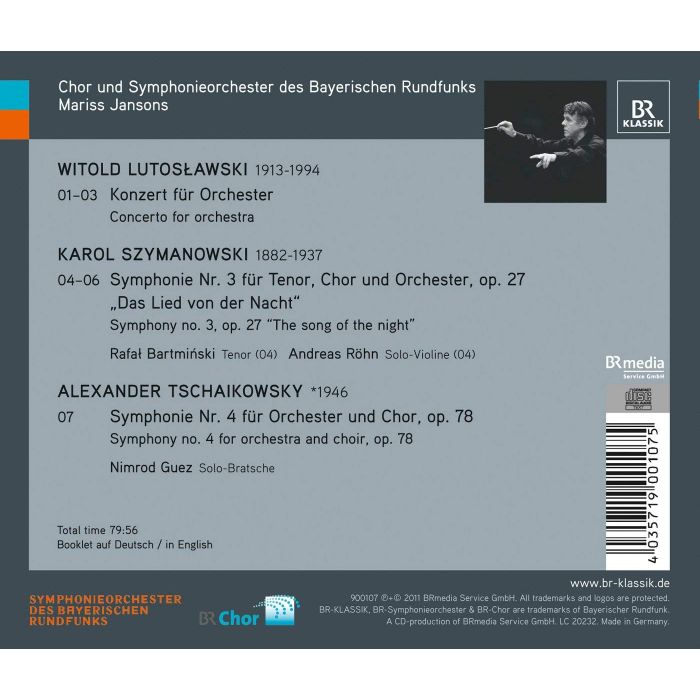 Lutosławski: Concerto for Orchestra, Szymanowski: Symphony No. 3, Alexander Tschaikowsky: Symphony No. 4 - slide-1