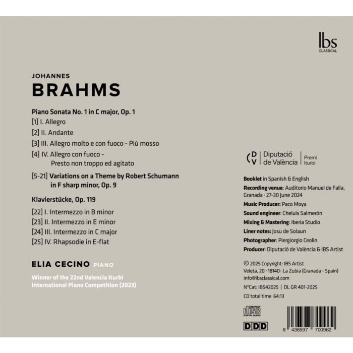 Brahms: Piano Sonata No. 1; Variations; Klavierstücke - slide-1