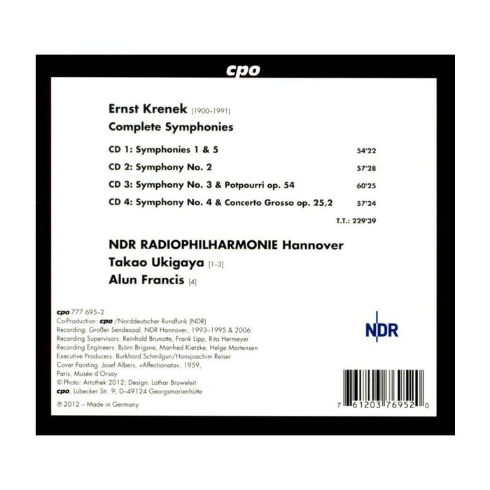 Krenek: Complete Symphonies Nos. 1-5 - slide-1