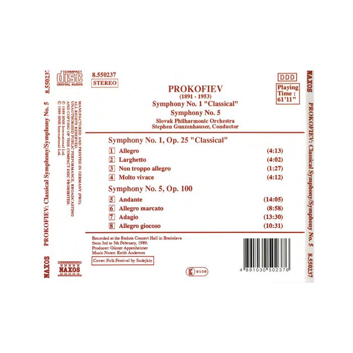Prokofiev: Symphony No. 1, 'Classical' / Symphony No. 5 - slide-1