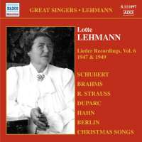 LEHMANN Lotte: Lieder Recordings Vol. 6