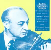 Bloch/Porter/Still: Violin Sonatas