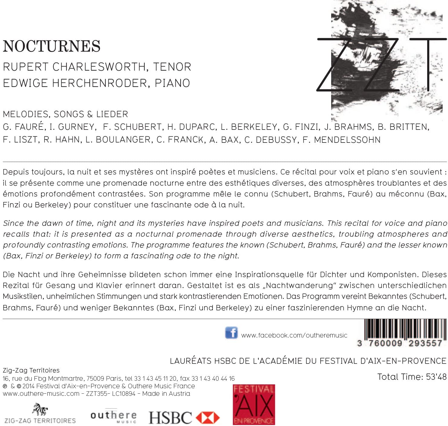 Nocturnes – Faure, Schubert, Duparc, Brahms, Liszt, Britten - slide-1
