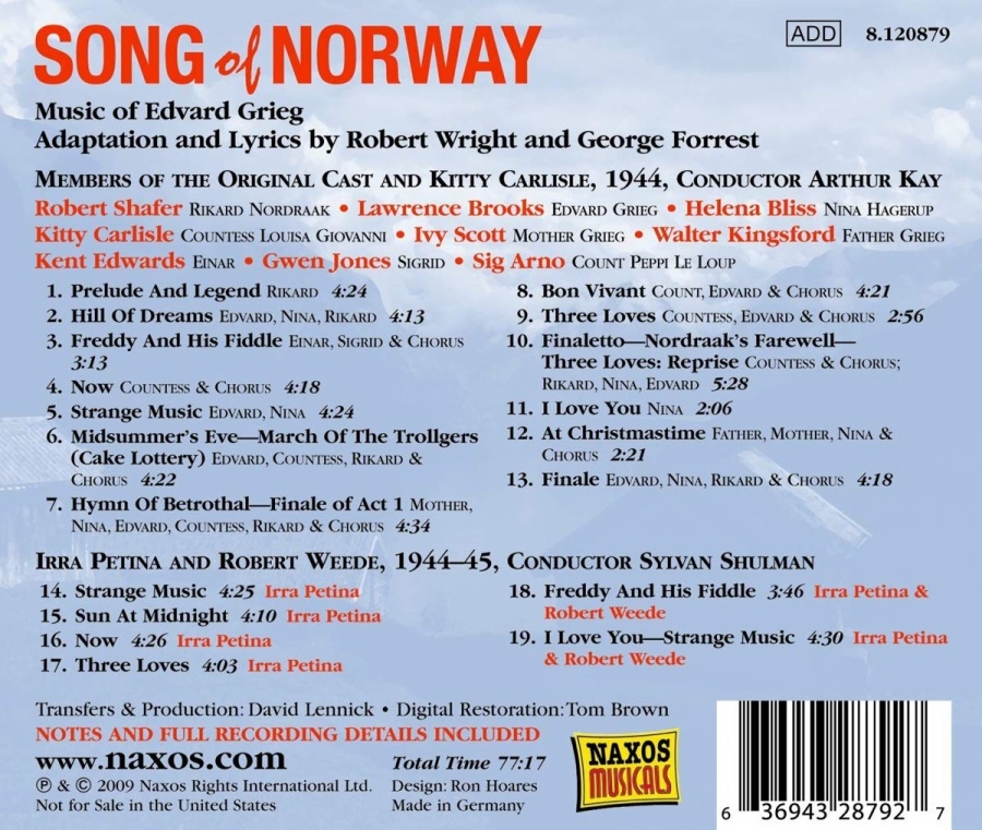 Grieg: Song of Norway - Music of Edvard Grieg, Adaptation and lyrics by Robert Wright & George Forrest - slide-1