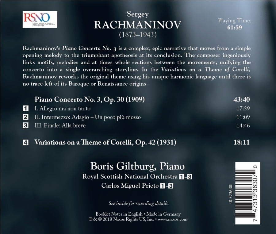 Rachmaninov: Piano Concerto No. 3; Variations on a Theme of Corelli - slide-1