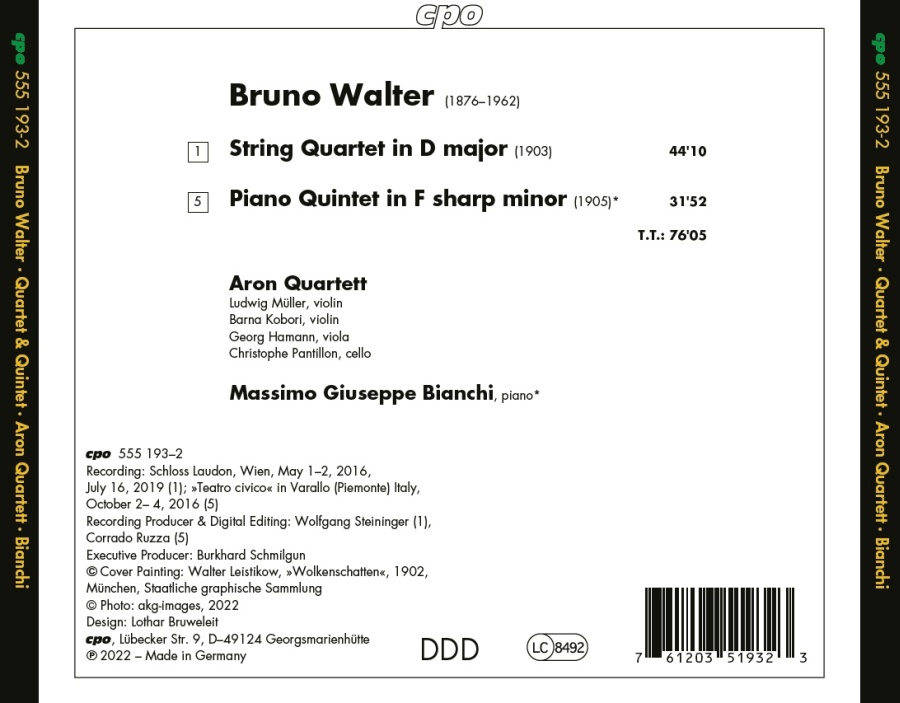 Walter: String Quartet; Piano Quintet - slide-1